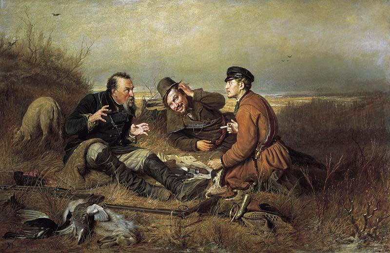 Vasily Perov The Hunters at Rest Germany oil painting art